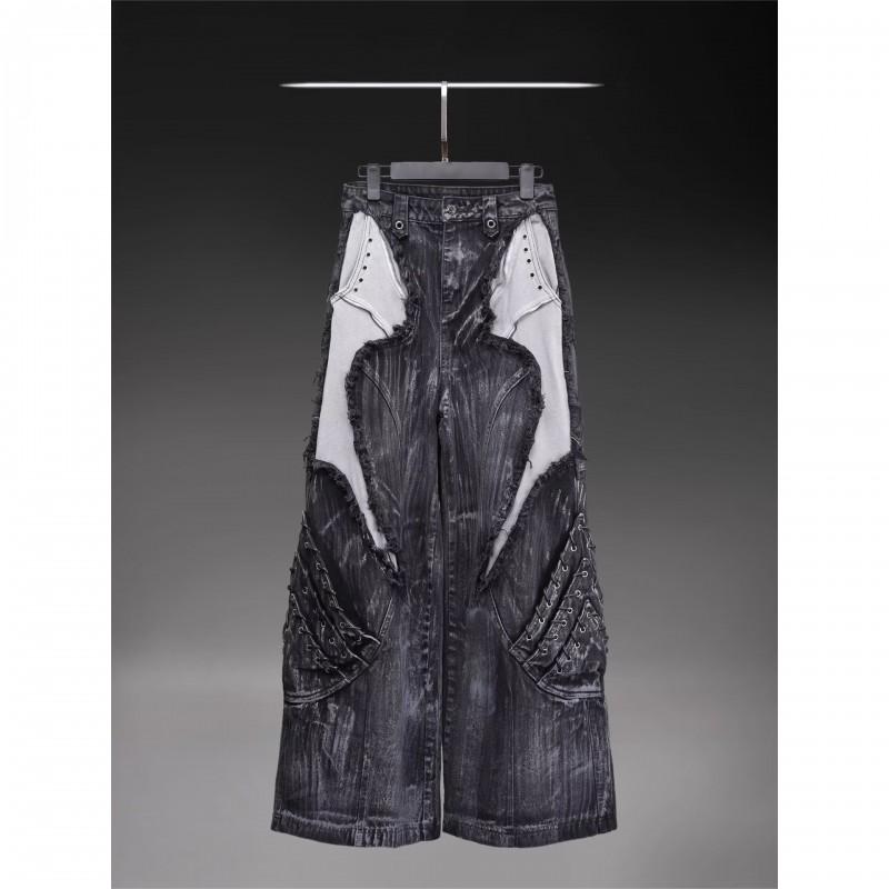 Jeans Anchos Rectos Desgastados Rasgados para Mujer - Corte Relajado Tiro Medio Algodón Vaquero Lavado Vintage