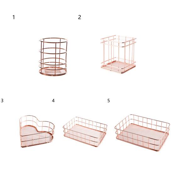 Space-saving Electroplated Design Sundries Box High Quality Sturdy Wire Cosmetic Organizer Holder