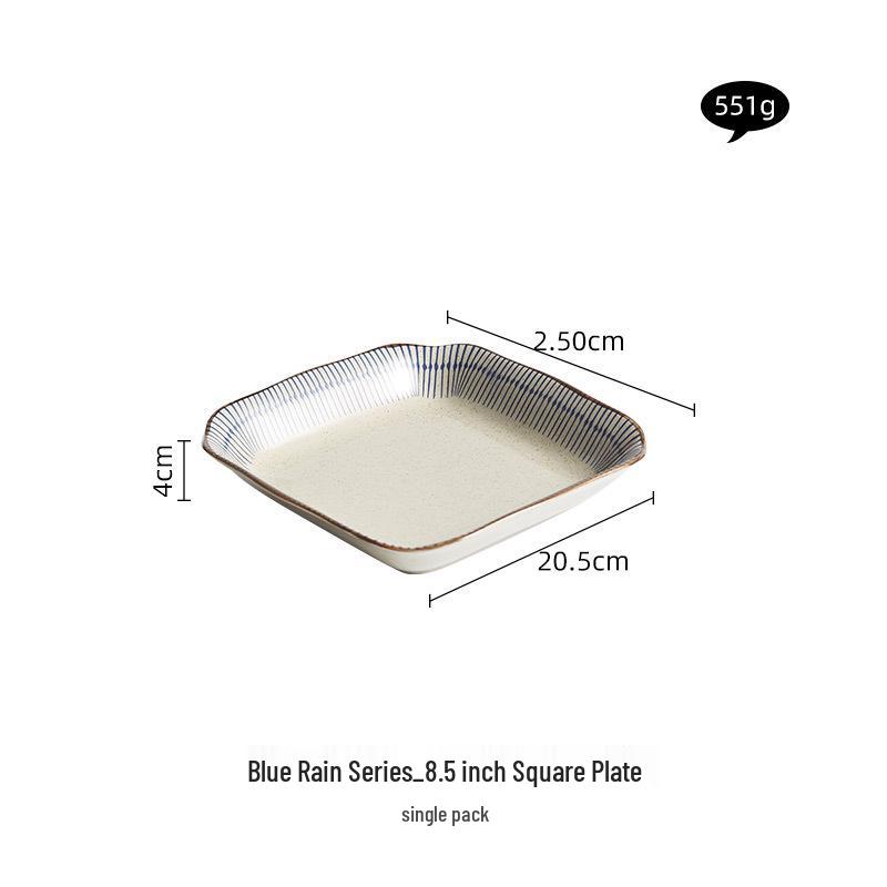 Japanese Retro Ceramic Fish Rice Bowl & Plate Set