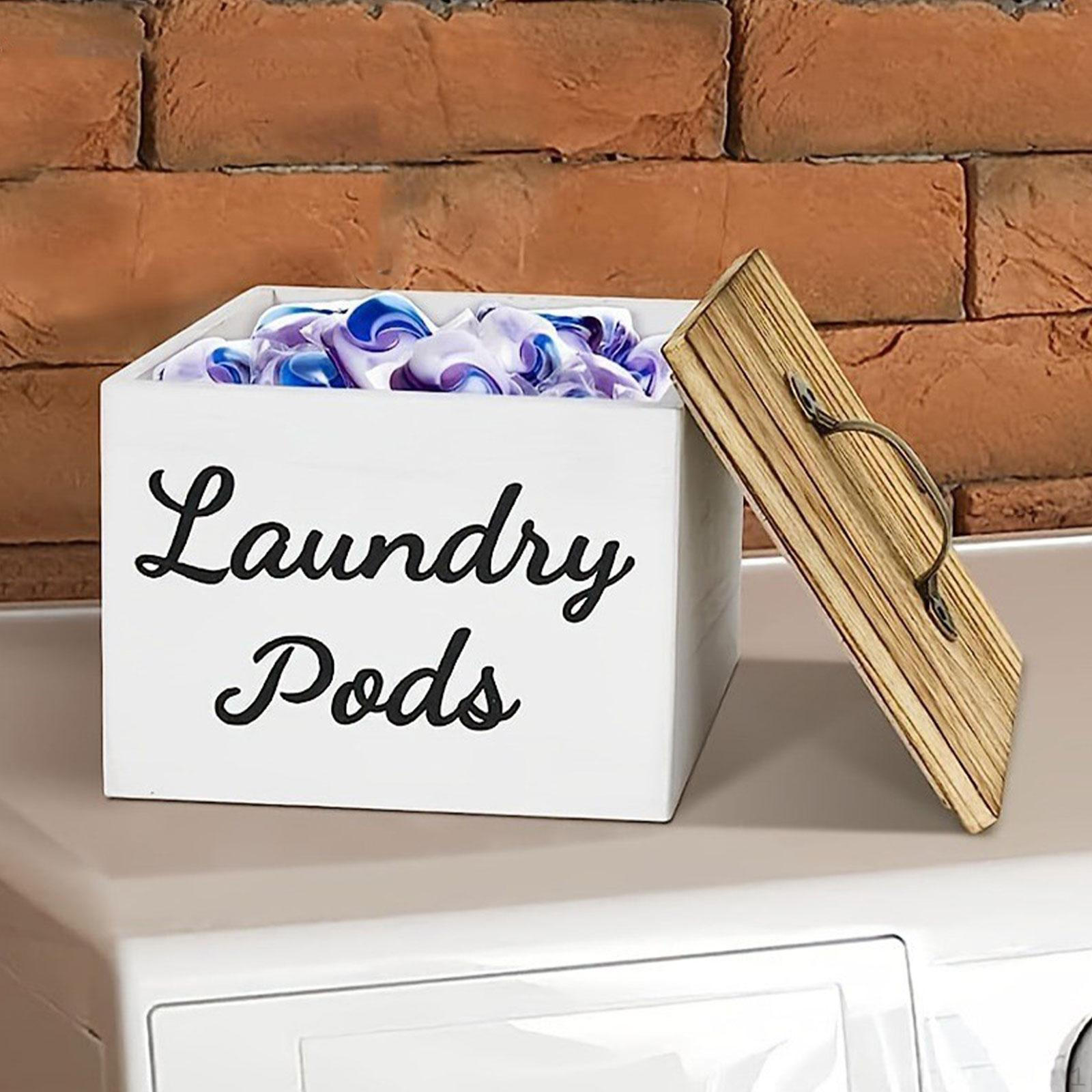 

Деревянный контейнер для хранения, органайзер для столешницы, диспенсер для ванной комнаты White laundry pod