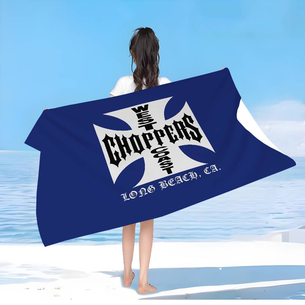 West C-Coast C-Choppers Bath Towel Microfiber Soft Water Absorbing Breathable For Girl Kids Decorative Cartoon Beach Towel