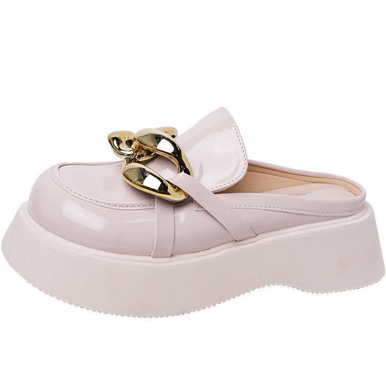 Baotou half slippers women's spring and summer outer wear 2025 new fashionable versatile thick bottom ins trendy cool feet small slippers