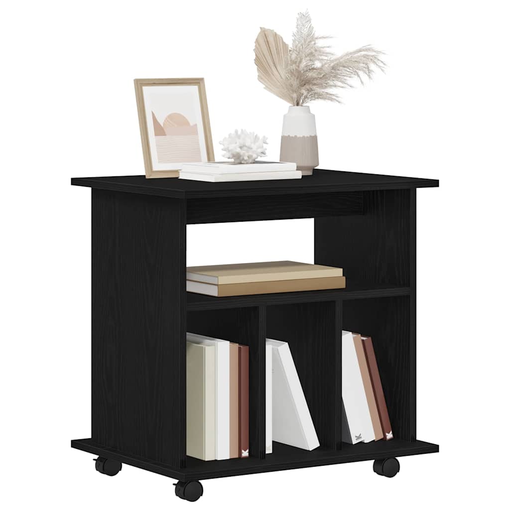 Mobile Cabinet In Black Oak Effect 60 X 45 X 55 Cm Particleboard