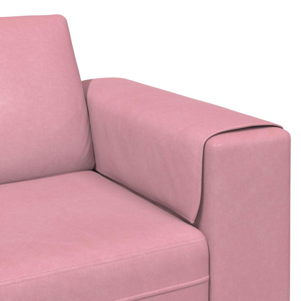 Living Room Sofa 3 Pcs Pink 250 X 188 X 76 Cm