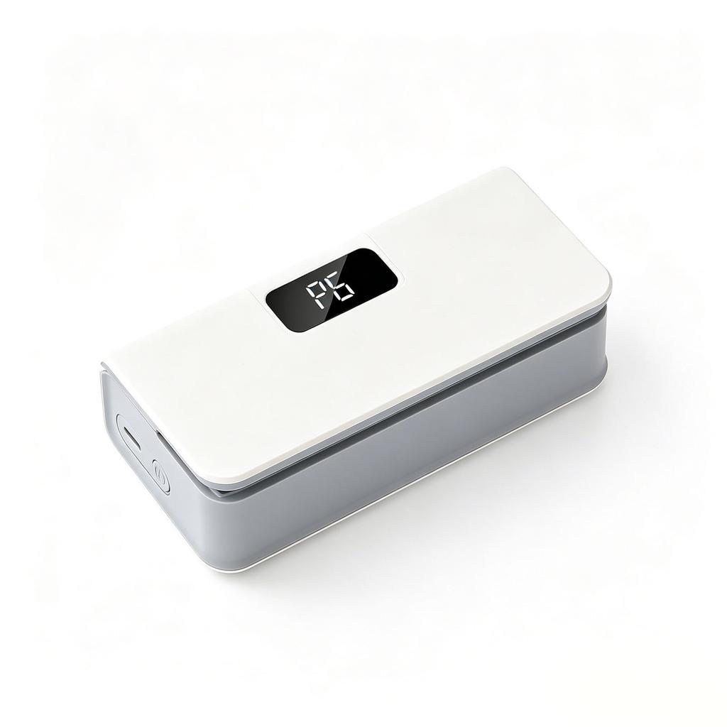Mini Bag Sealer with Concealed Cutter Magnetic Back Rechargeable 6 Adjustable Heat Levels LED Display Portable Bag