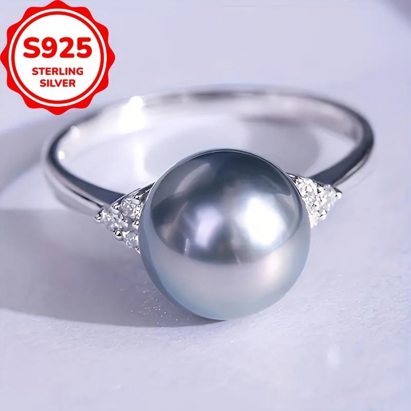 Elegant 925 Sterling Silver Vintage Pearl Ring for Women Fashion Bohemian Simple Ring Daily Party Jewelry Gifts