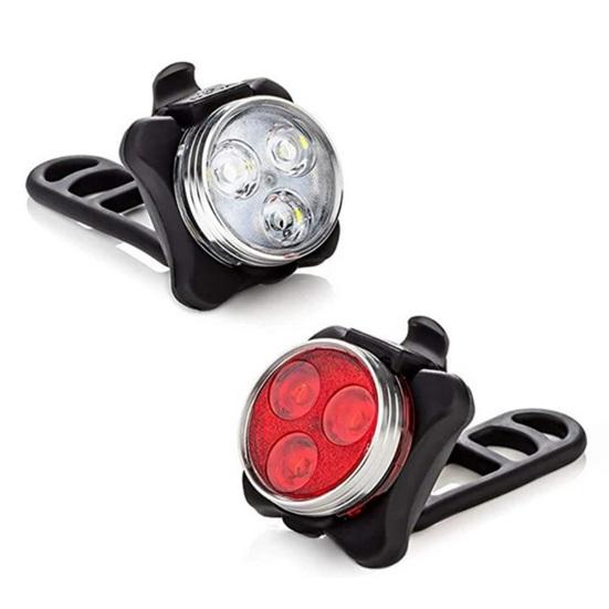 Fahrradlicht USB Wiederaufladbar Über 10 Stunden Laufzeit Wasserdichtes LED Fahrradlicht 4 Modi Vorne Hinten Sicheres Outdoor Fahrradlicht