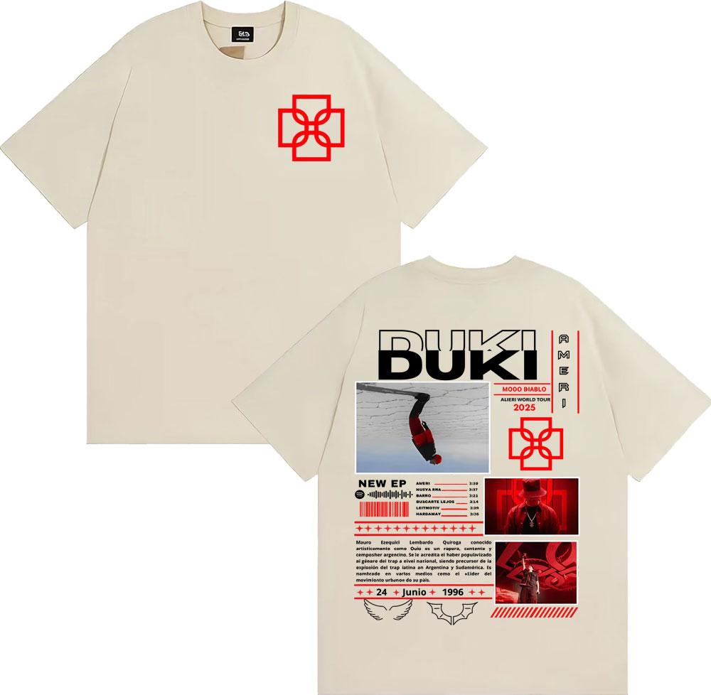 Rapper Duki Aleri World Tour 2025 Cover T Shirts Men's Clothing Harajuku Vintage T-shirt Casual O-Neck High Quality T Shirt Tops