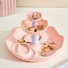 Large Capacity Jewelry Key Holder Decorative Anti Slip Jewelry Display Rack Multi-layer Cream Style Desktop Storage Box Office