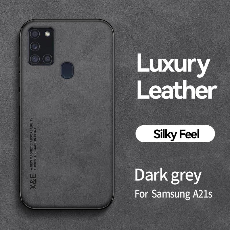 Funda For Samsung Galaxy A21S Case Car Magnetic Holder Leather Phone Case For Samsung A21S A 21 S Soft Frame Protect Back Cover