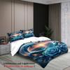 Dolphin Rose Bedding Set Blue Ocean Sunset Heart Pattern Bedding With Duvet Cover And Pillowcases For Bedroom