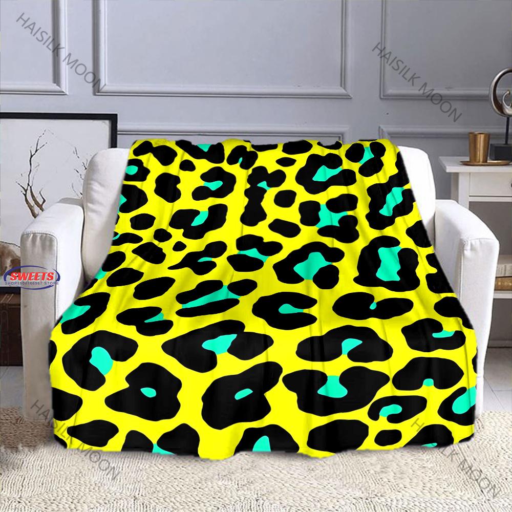 17 Styles Colorful Leopard Print Blanket for Bed Bedroom Sofa Picnic, Blanket for Cover Outdoor Leisure Nap, All Seasons Gifts
