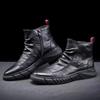 Simple Men Casual Shoes PU Leather Mens Boots Winter Male Warm Snow Boots Non-slip Hard Wearing Platform Shoes Botas Para Hombre