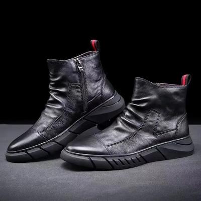 Einfache Herren Freizeitschuhe PU-Leder Herrenstiefel Winter Männlich Warm Schneestiefel Rutschfest Strapazierfähig Plateauschuhe Botas Para Hombre