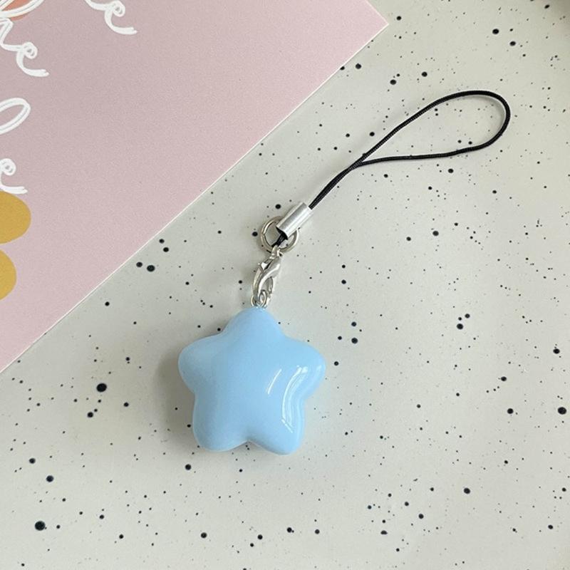 Handy-Anhängerkette mit Dopamin-Fettstern-Anhänger, Schlüsselanhängerband aus Kunststoff/Harz, Handy-Lanyard-Seil für Mädchen