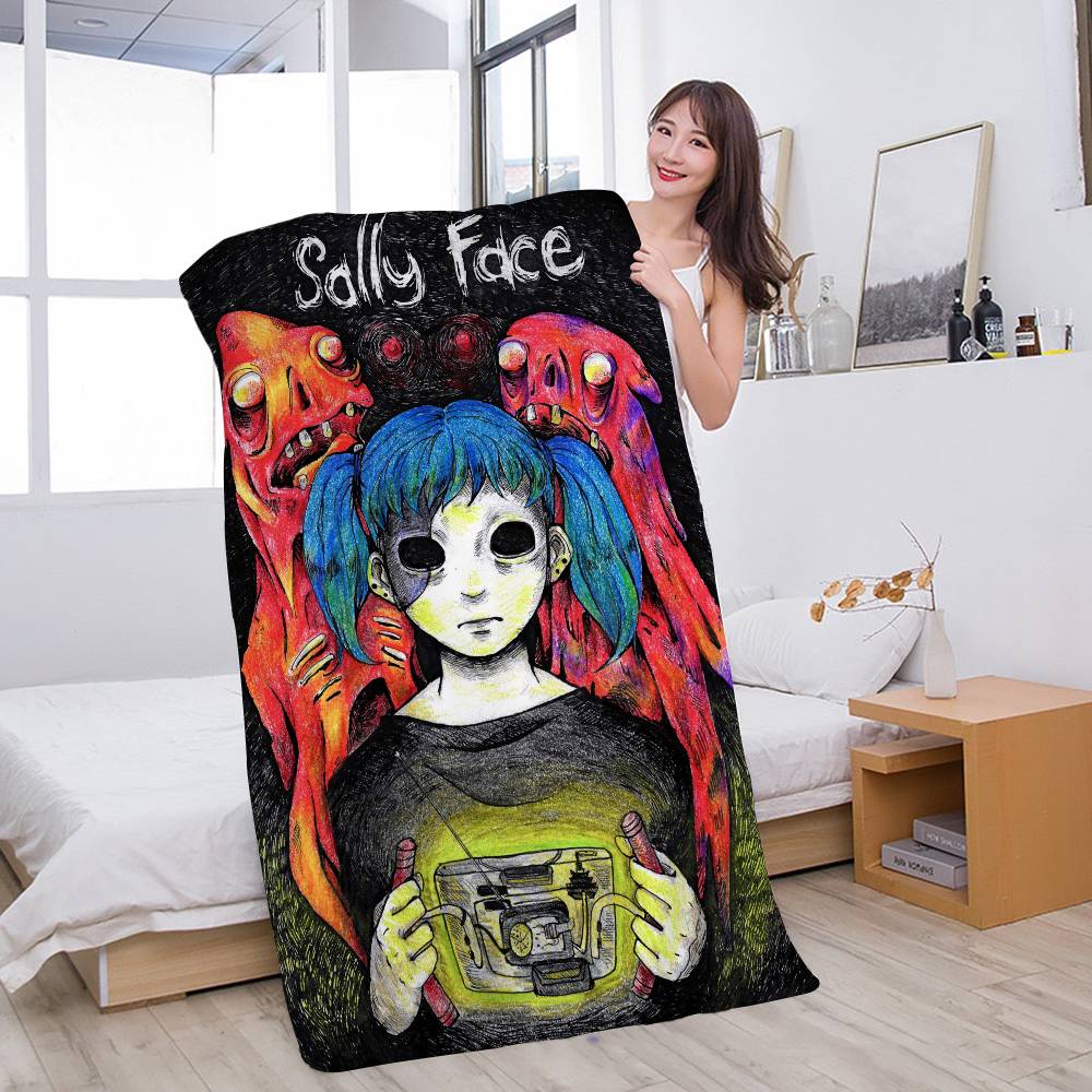Sally Face Game Bath Towel Microfiber Soft Water Absorbing Breathable For Girl Kids Decorative Cartoon Beach Towel