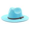 Summer Panama Straw Hat for Men Women, Wide Brim Sun Cap Beach Vacation, UV Protection Travel Hat