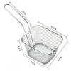 French Fry Serving Baskets, Stainless Steel Fry Basket, Mini Square Chicken Wings Holder, for Restaurant Cafe Table Food Serving