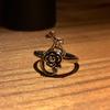 Retro Rose Flower Vine Ring For Women Silver Color Vintage Flower Open Ring Punk Gothic Accessories Designer  Lovers Gift