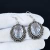 White Topaz Gemstone Earrings, 925 Sterling Silver Earrings, Silver Earrings For Gift, White Topaz Dangle Drop Earrings For Party Wear Gifts