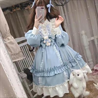 Dress Long Cute Net Red Long-sleeved Lolita Skirt Fairy Dress