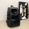 Men's High-Capacity Retro PU Leather Casual Backpack for High School and College Students