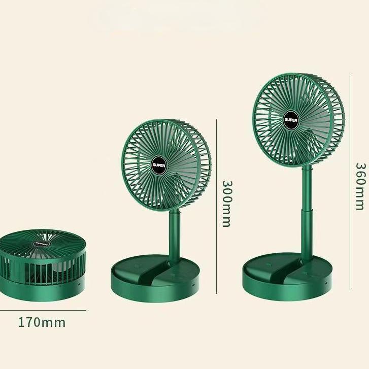3-Speed Portable Mini Fan Desktop Retractable Electric Fan With USB Charging Small Folding Fan Camping Fan