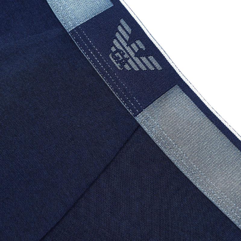 Emporio Armani Cueca Boxer Jacquard Águia com Logo Masculina Azul-Marinho 111389-4F526-00135