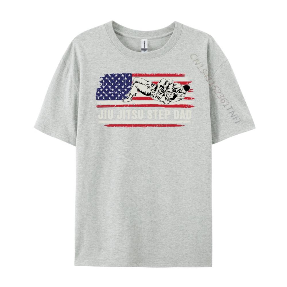 Jiu Jitsu Mma Or Bjj Usa Flag Art Step Dad Grahpic Tee Shirt Short Sleeve Tee Outdoor