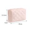 Fashion Quilted Makeup Bag Flower Printed Lightweight Cosmetic Pouch Large Capacity Travel Toiletry Handbag for Women