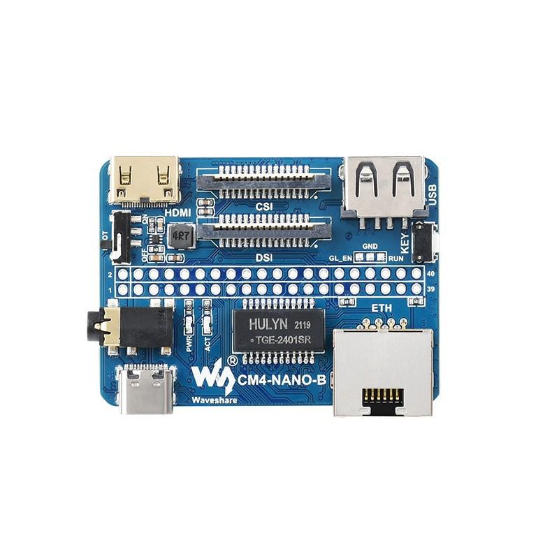 Raspberry Pi CM4 Expansion Board with Gigabit Ethernet, USB 2.0, CSI/DSI, and Mini HDMI Ports