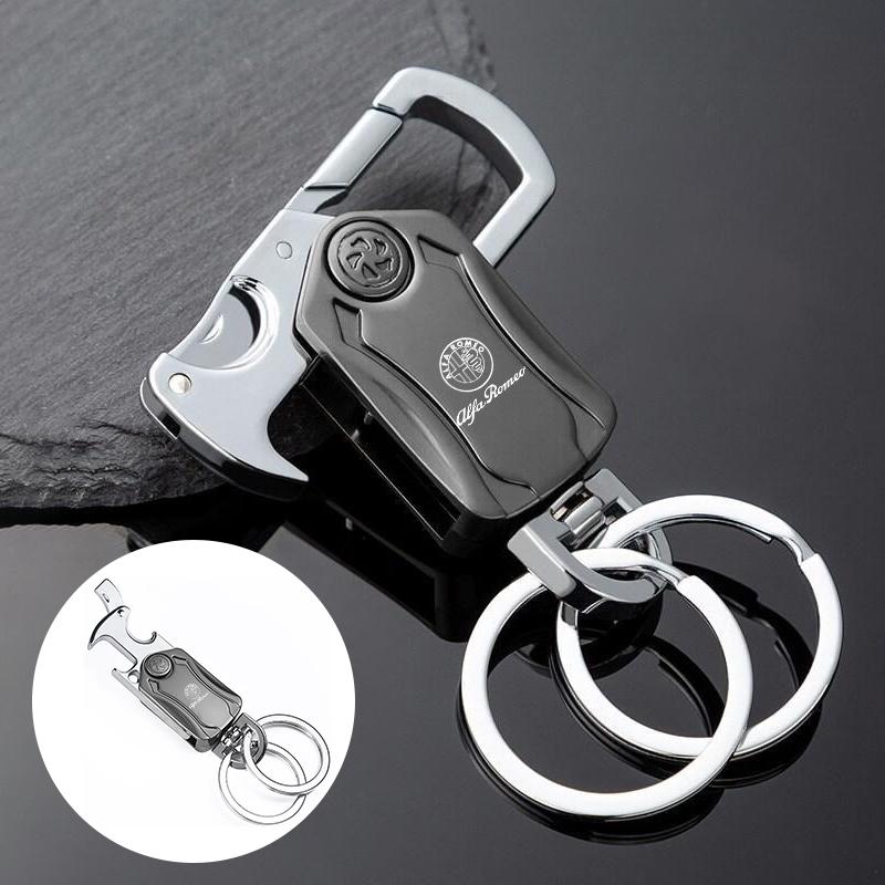 2026 Hot Sticker Multi-function Car Styling Keychain Rings Emblem Keyring Chain Gift For Alfa Romeo Sportiva Giulia Giulietta 15