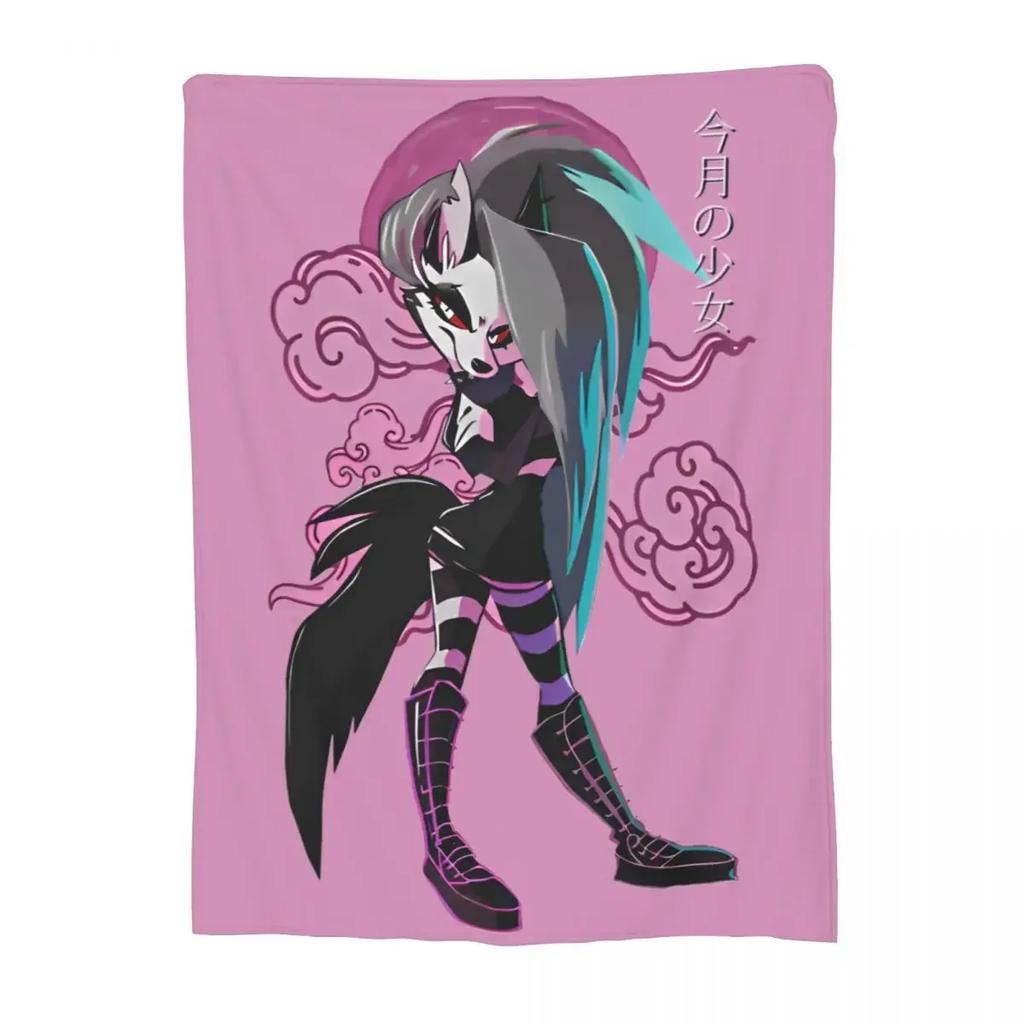 Kreslená deka Helluva-Boss Flanelová Letní Multifunkční Lehká Přehozová Deka na Pohovku do Auta Plyšová Tenká Prošívaná deka