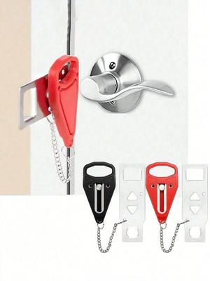 1pc Travel Portable Door Lock Extra Security Lock, Hotel Safety Door Stop, No Drill Anti-Theft Lock