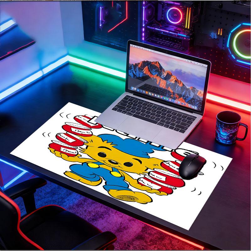 Custom Name Personalized Bamse Pattern Mousepad, Laptop PC Desk Mat, Decorative Desk Mat for Home Keyboard Pad Gift