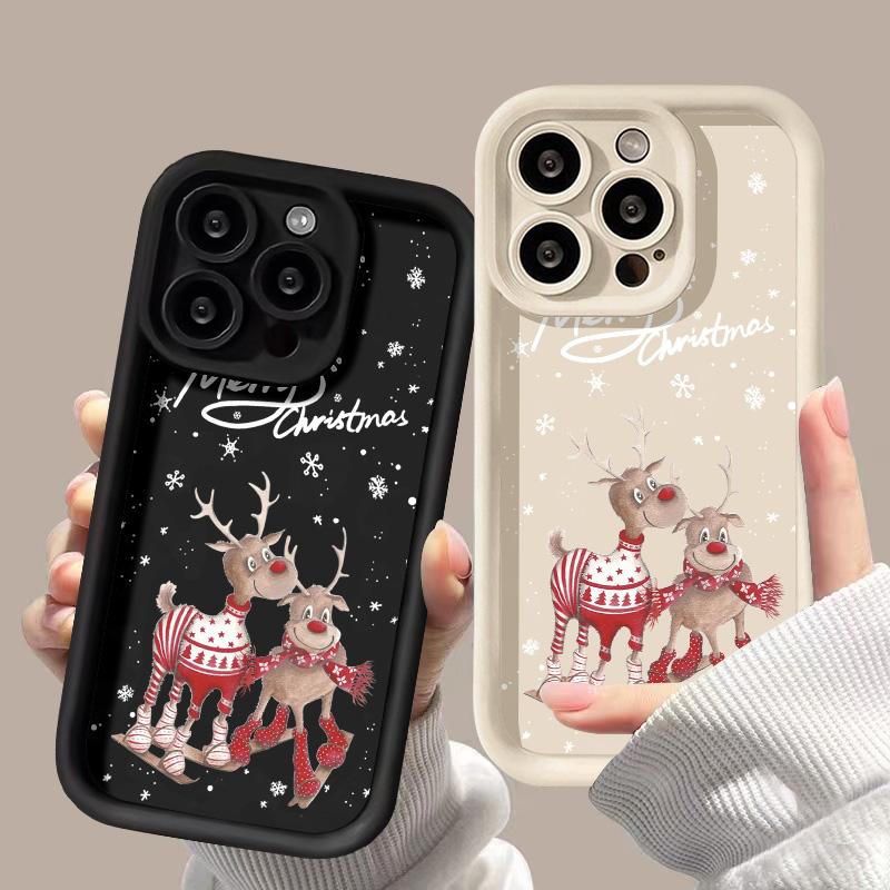 Christmas Phone Case for iPhone 11 13 12 14 15 16 Pro Max XR XS Samsung A15 A55 A05 Redmi 12 13C OPPO A16 A18 A60 Reno 11 Vivo Y17S Y12 Infinix Note