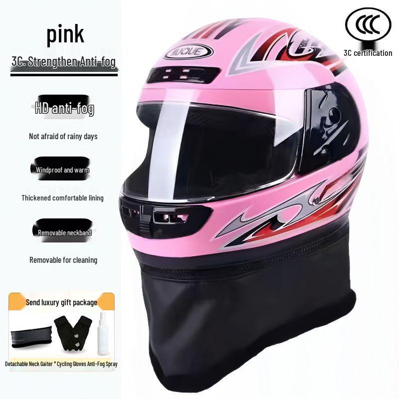 Autumn/Winter Anti-fog Electric Motorcycle Helmet, Class A Safety, Unisex.