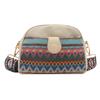 Ethnic Style Fashion Shoulder Bag 2024 Spring New Simple Large Retro Single Shoulder Slant Small Square Bag Blue