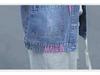 Women's Korean Style Denim Jacket with Removable Hood and Embroidered Letters – Spring/Autumn Short, Loose, and Slimming.