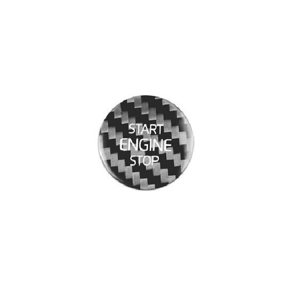 Real Carbon Fiber Car Engine Start Button Sticker Decor For Volvo XC40 19-25