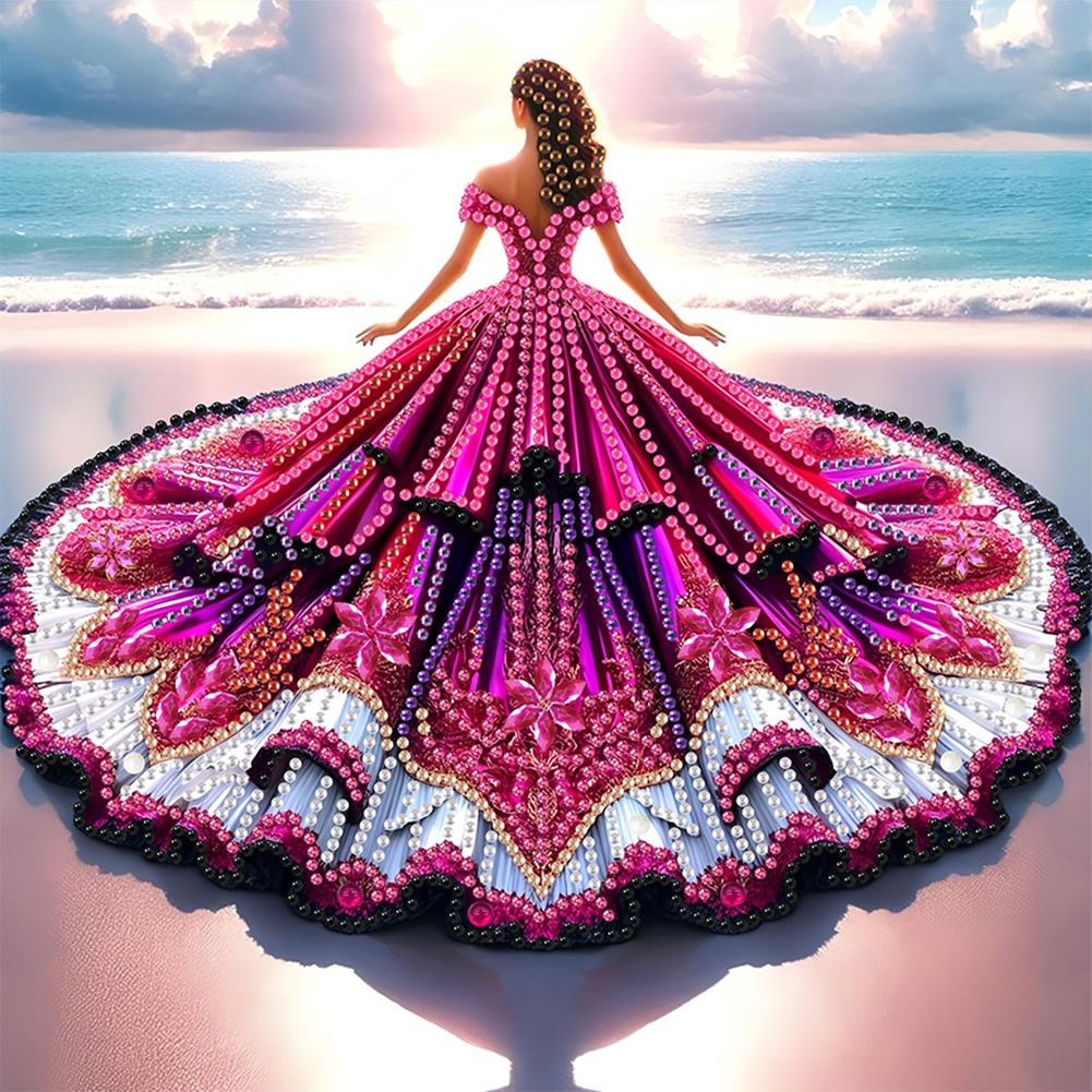 5D DIY Partial Special Shaped Drill Diamond Painting Kit Arts Ornament Beauty Girl Home Decoration Xmas Birthday Gifts 30x30cm