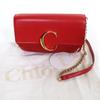 Excellent Chloe Shoulder Bag Chloe C logo suede leather chain Red Cowhide CHC19SS192A37640 Used