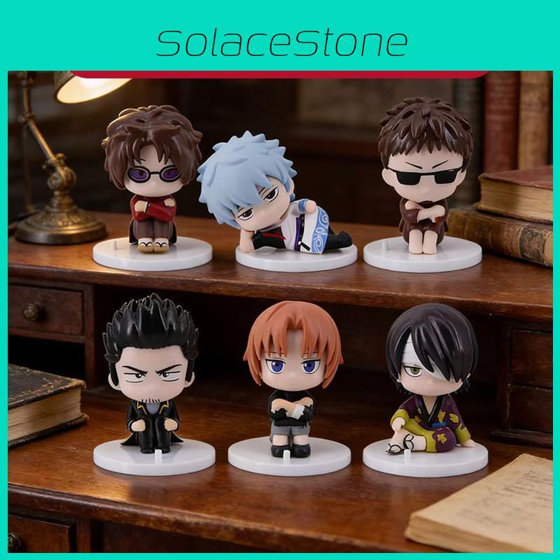 Gintama Pvc Figurine Set With Sitting Characters For Desk Decor And Gift Ideas