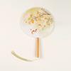 Double-Sided Classical Fan, Ancient Style Semi-Transparent Round Fan with Tassels, Women's Ancient Costume Hanfu Cheongsam Silk Fan