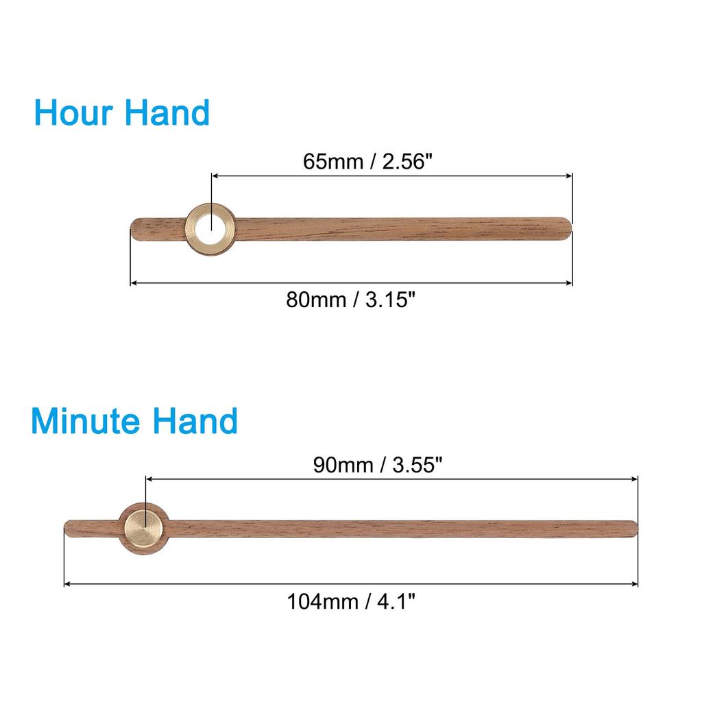 PATIKIL Clock Hand Replacement 4 Wooden Mechanical Movement Hand for Wall Clock DIY Home Art E2 Kit, Sets, Parts, 10-inch Repair, Decoration,
