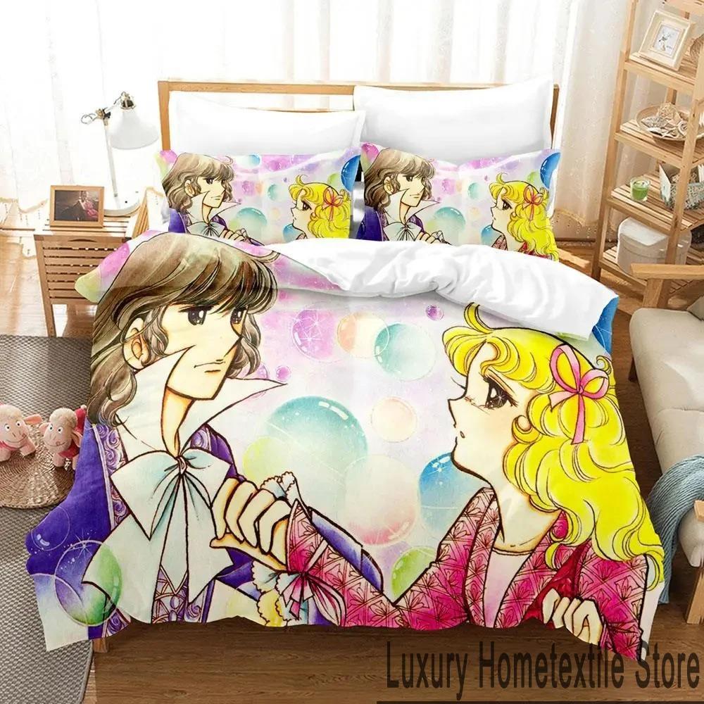3D-tryck Manga Godis Anime Sängklädesset Pojkar Flickor Twin Queen King Size Påslakan Örngott Säng Pojkar Vuxen Hemtextil