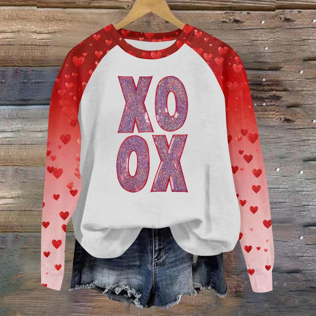 Women's Fashion Printed Long Sleeve Loose Round Neck Sweatshirt