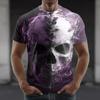 Halloween Skeleton Graphic Short Sleeve T-shirts Men's T-shirt Clothing Fashion 3D Print Short Sleeve Tee Man