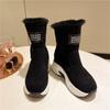 Shoes For Women Elegant With Medium Heels Womens Snow Boots Half High Tassel Black Mid Calf Gothic Trend 2024 Stylish Y2k