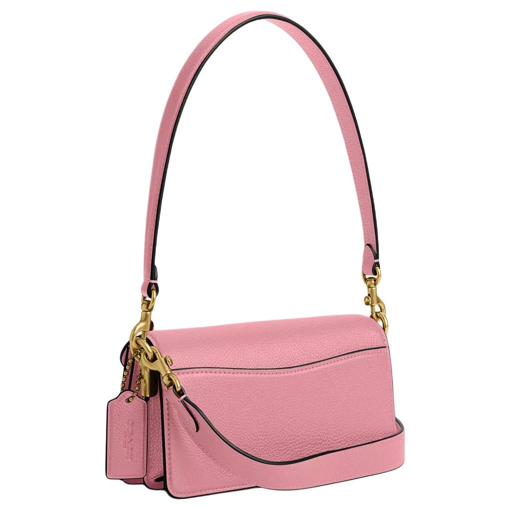 Coach Tabby 20 Logo Druckknopf Verschluss Poliertes Kieselstein Leder Handtasche Crossbody Umhängetasche Klein Damen Handtaschen Rosa CY201-B4OUS